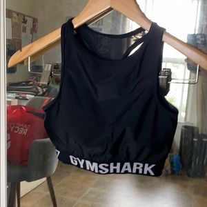Gymshark black halter mesh sports bra S